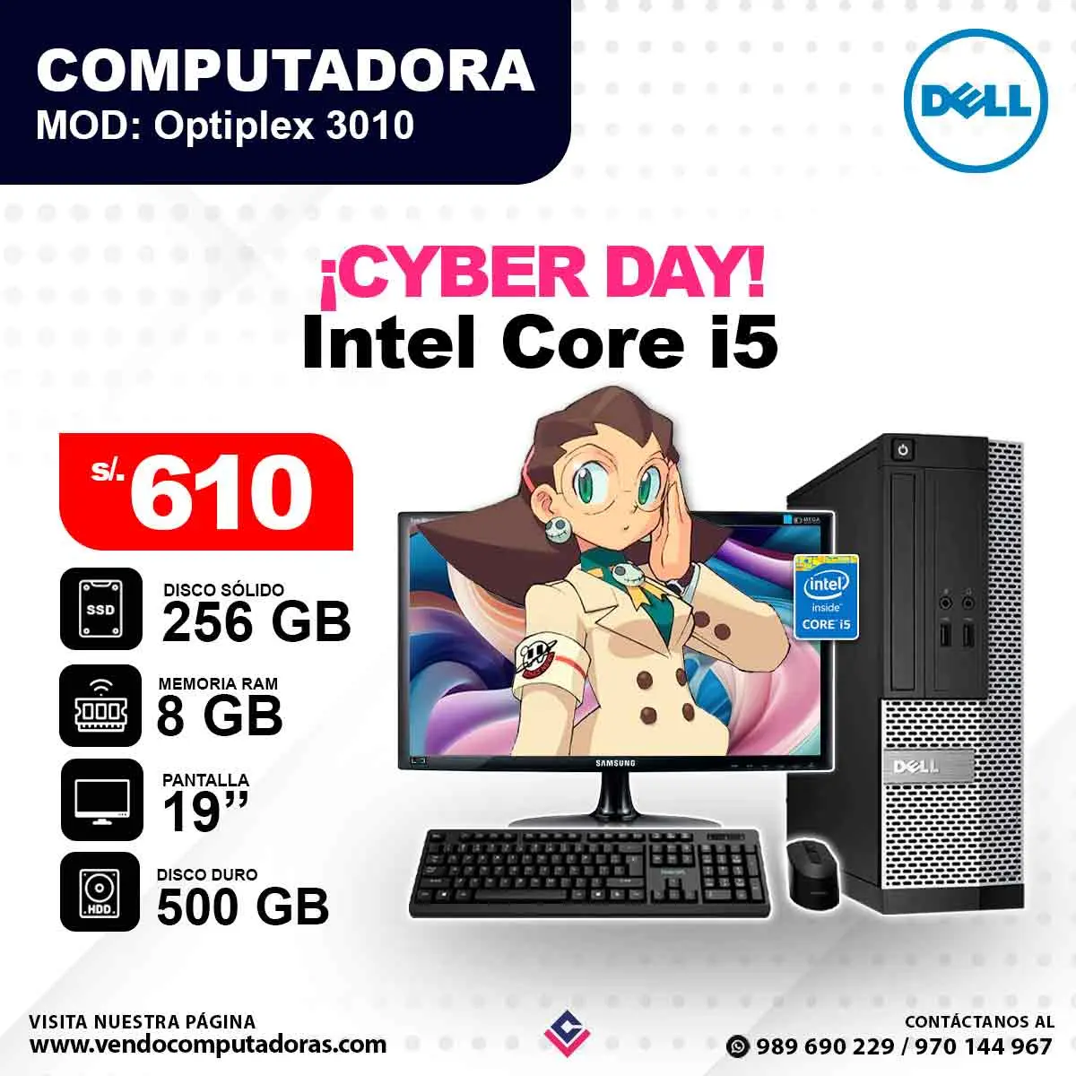 Computadora dell Core i5 Optiplex3010