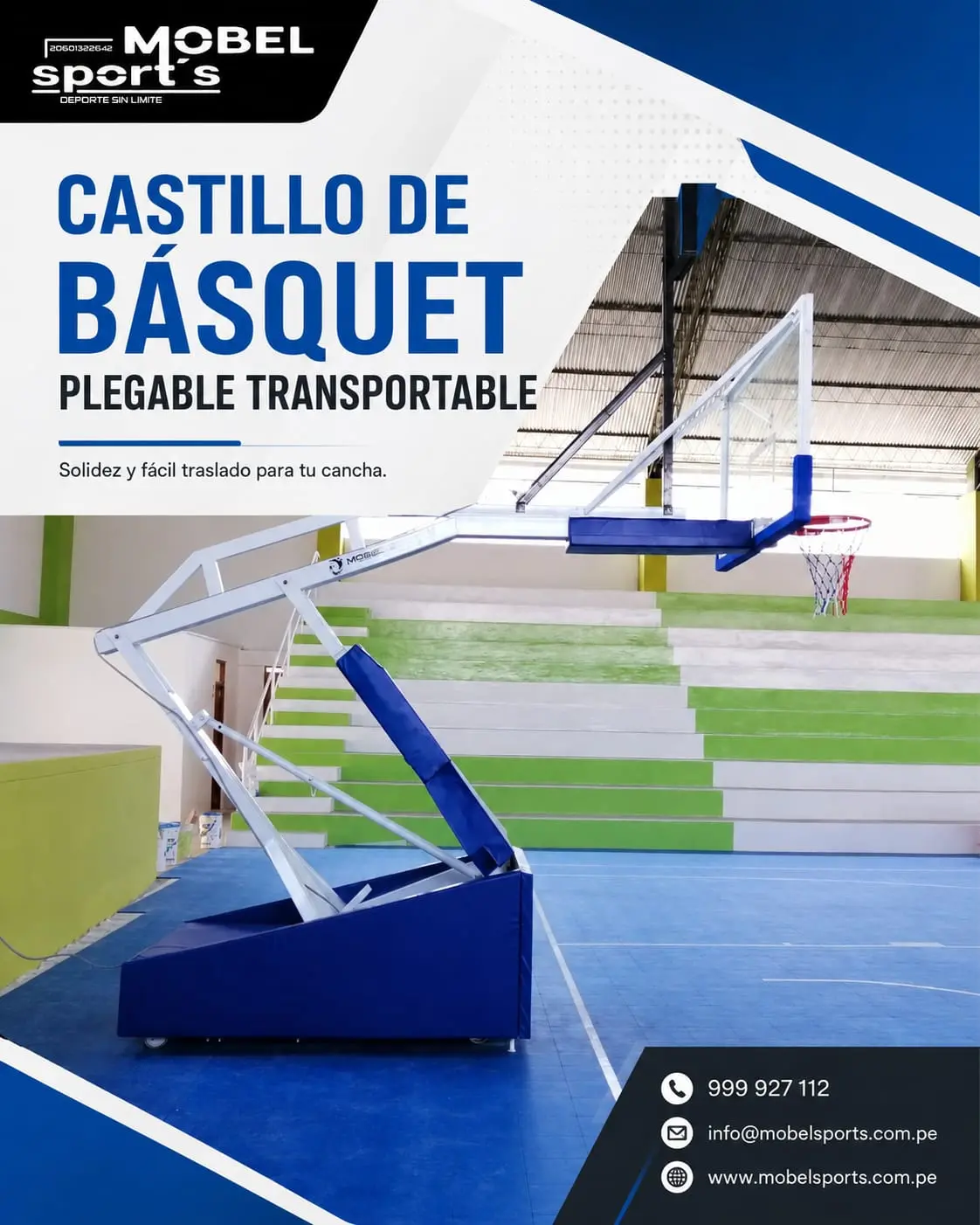 Castillo de básquet plegable y transportable mobel sports