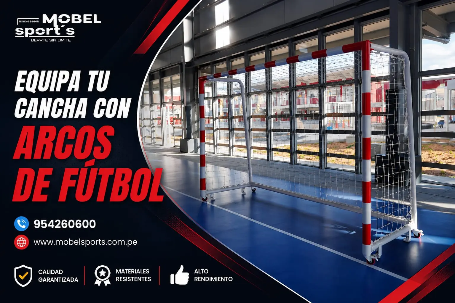Castillo de básquet plegable y transportable mobel sports