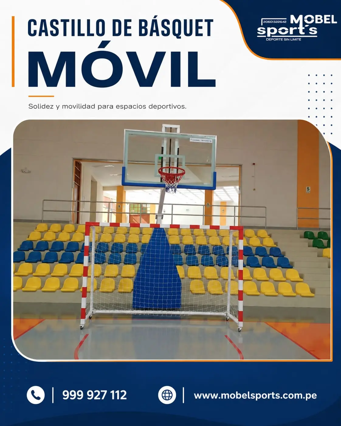 Basquet - tablero regulable movil - mobel sports