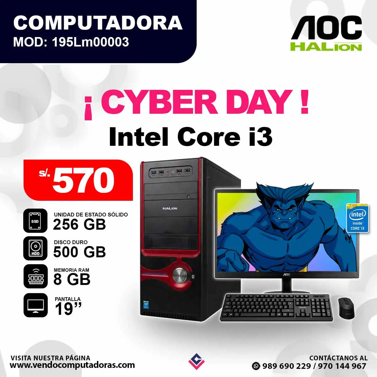 PC HALION Intel core i3 
