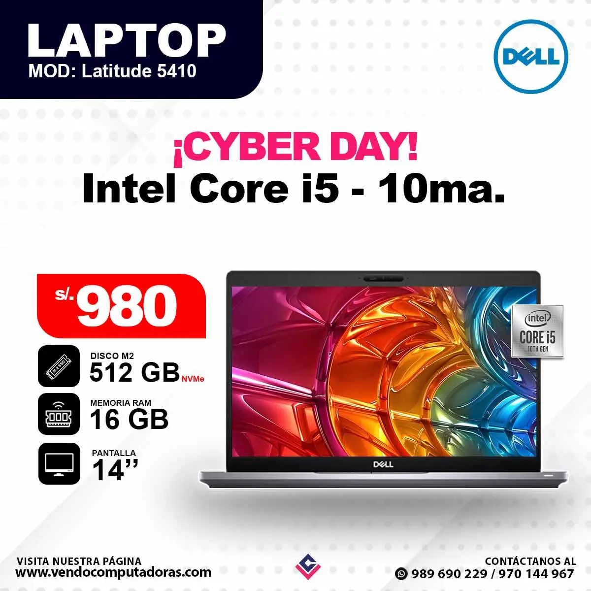 Laptop DELL Intel Core i5 - 10ma. / Latitude5410