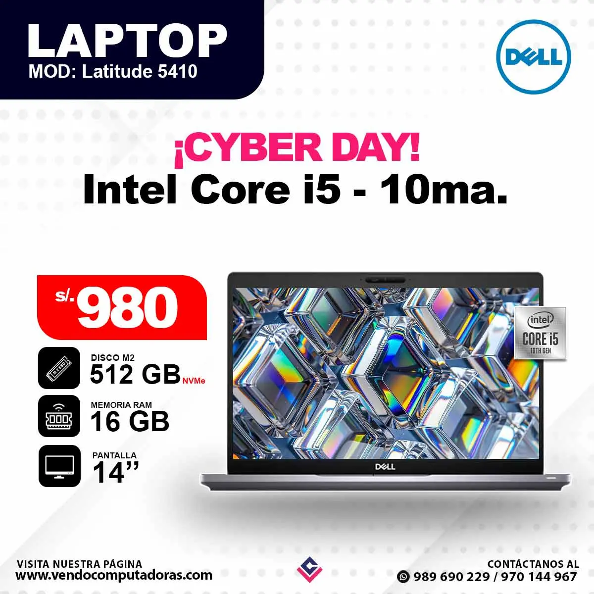 Laptop DELL Intel Core i5 - 10ma. / Latitude5410