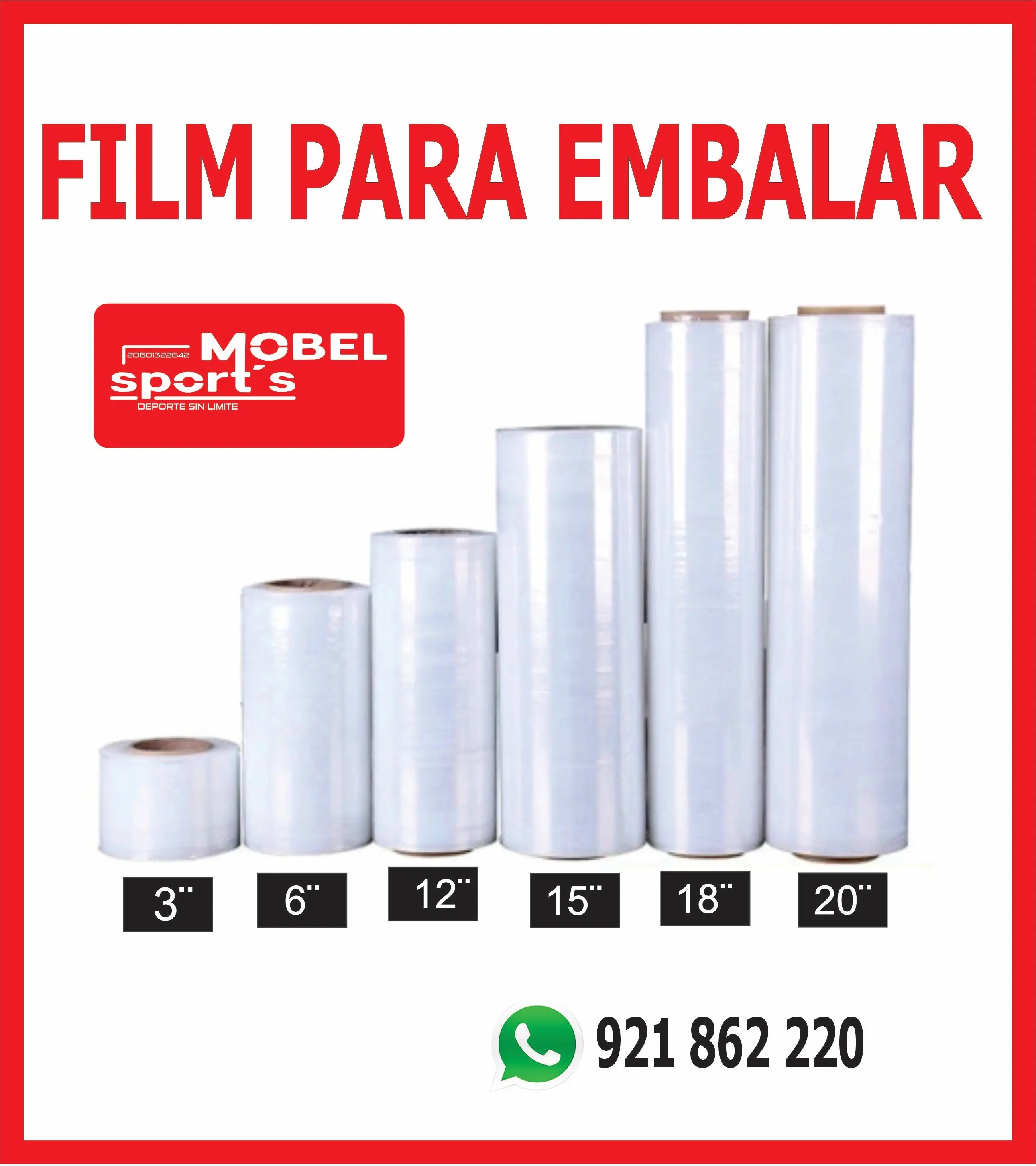 STRECH FILM ROLLO NEGRO PARA EMBALAJE MOBEL SPORTS 