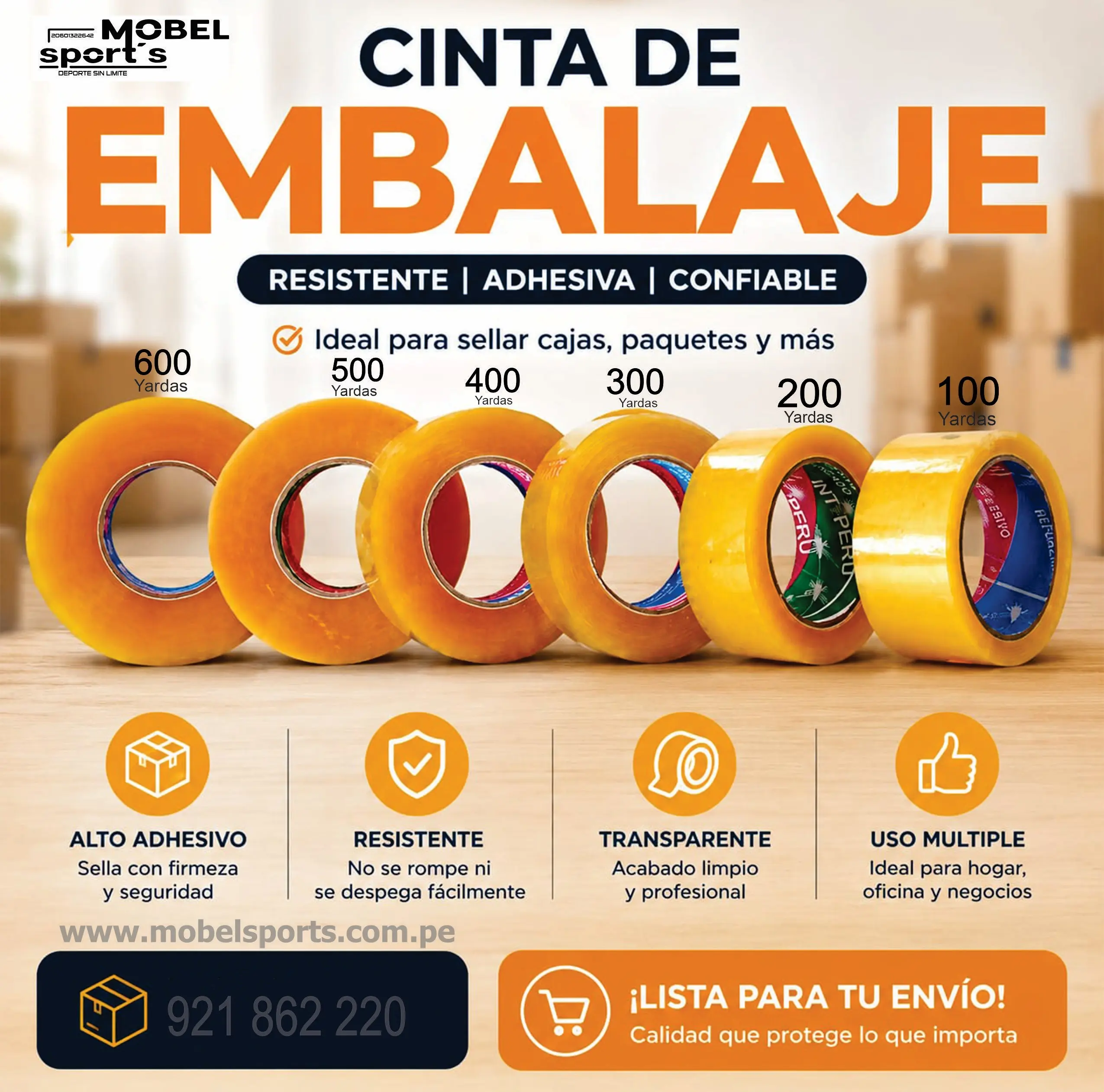 CINTAS ADHESIVA PARA EMPAQUE ROLLO DE PACKING 