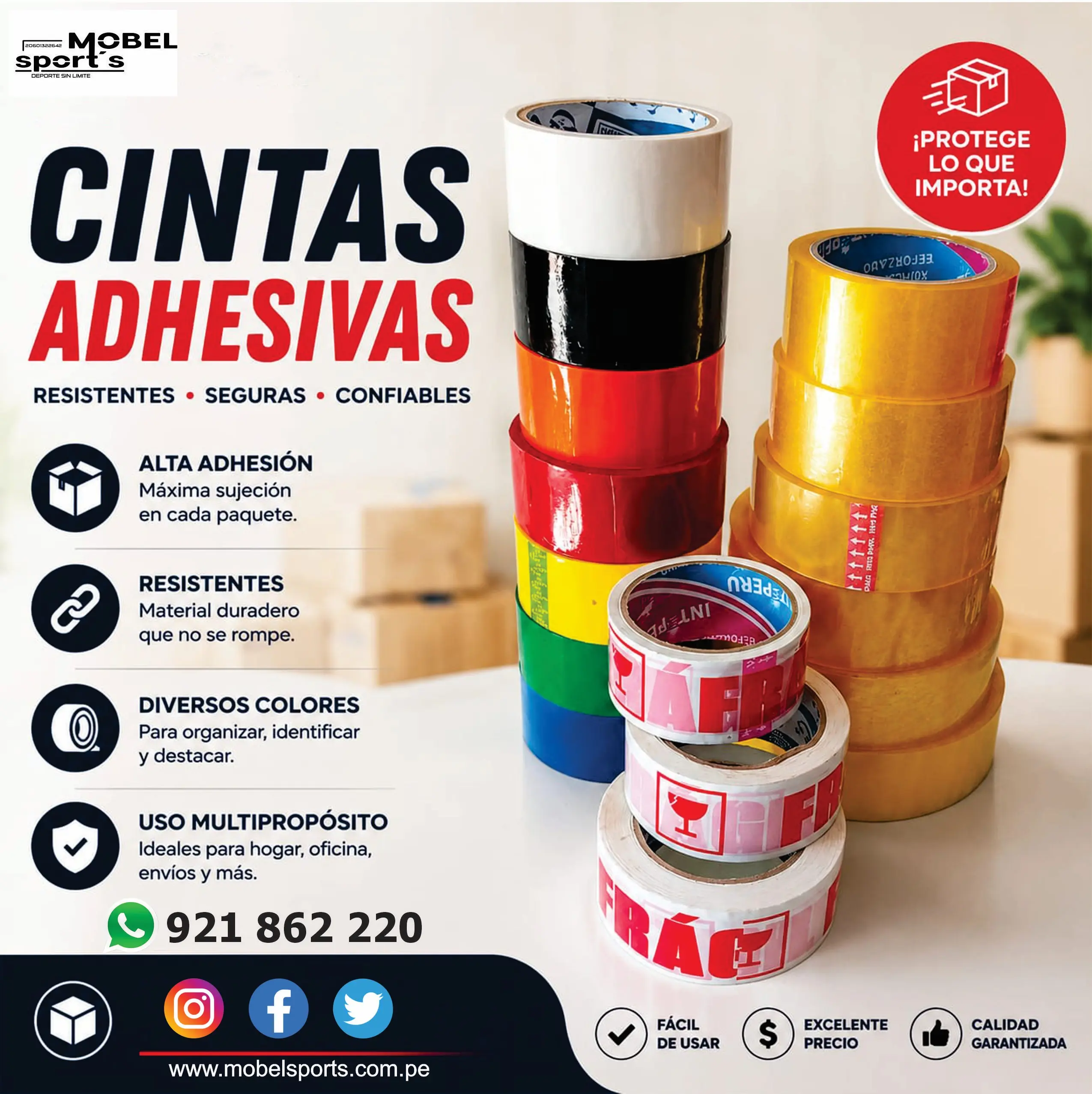 CINTA DE SEGURIDAD FRAGIL para embalaje