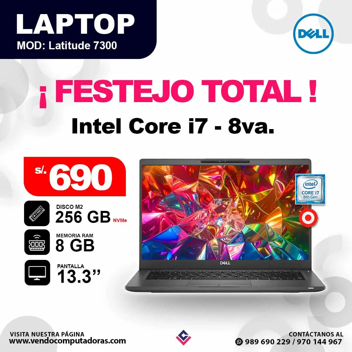 Laptop DELL Intel core i7 - 8va.