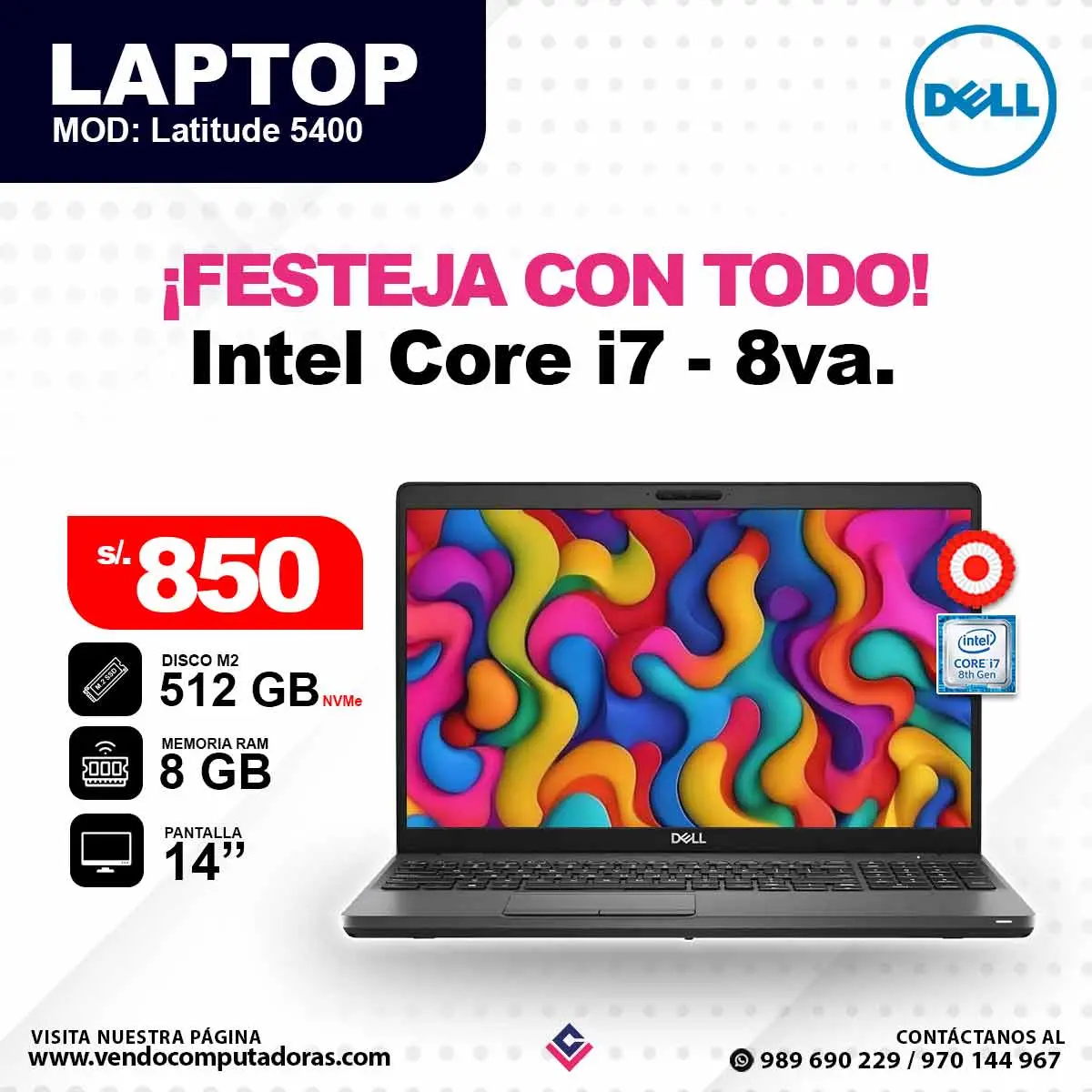 Laptop dell Core i7 - 10ma. Gen - Latitude5400