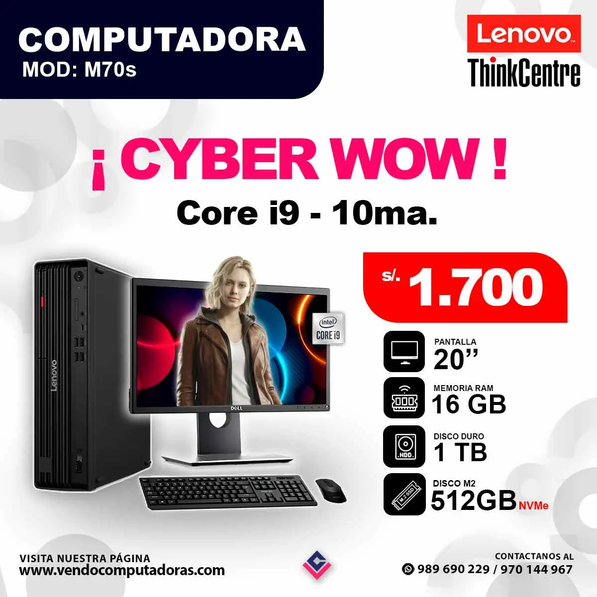 PC Lenovo Thinkcentre core i9 - 10ma - M70s