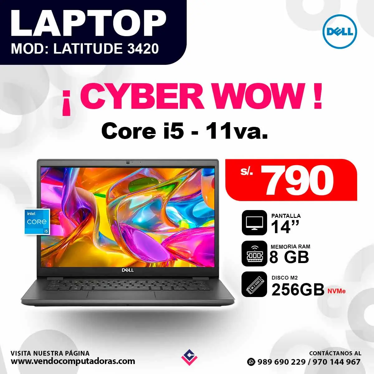 Laptop DELL Intel core i5 -11va.