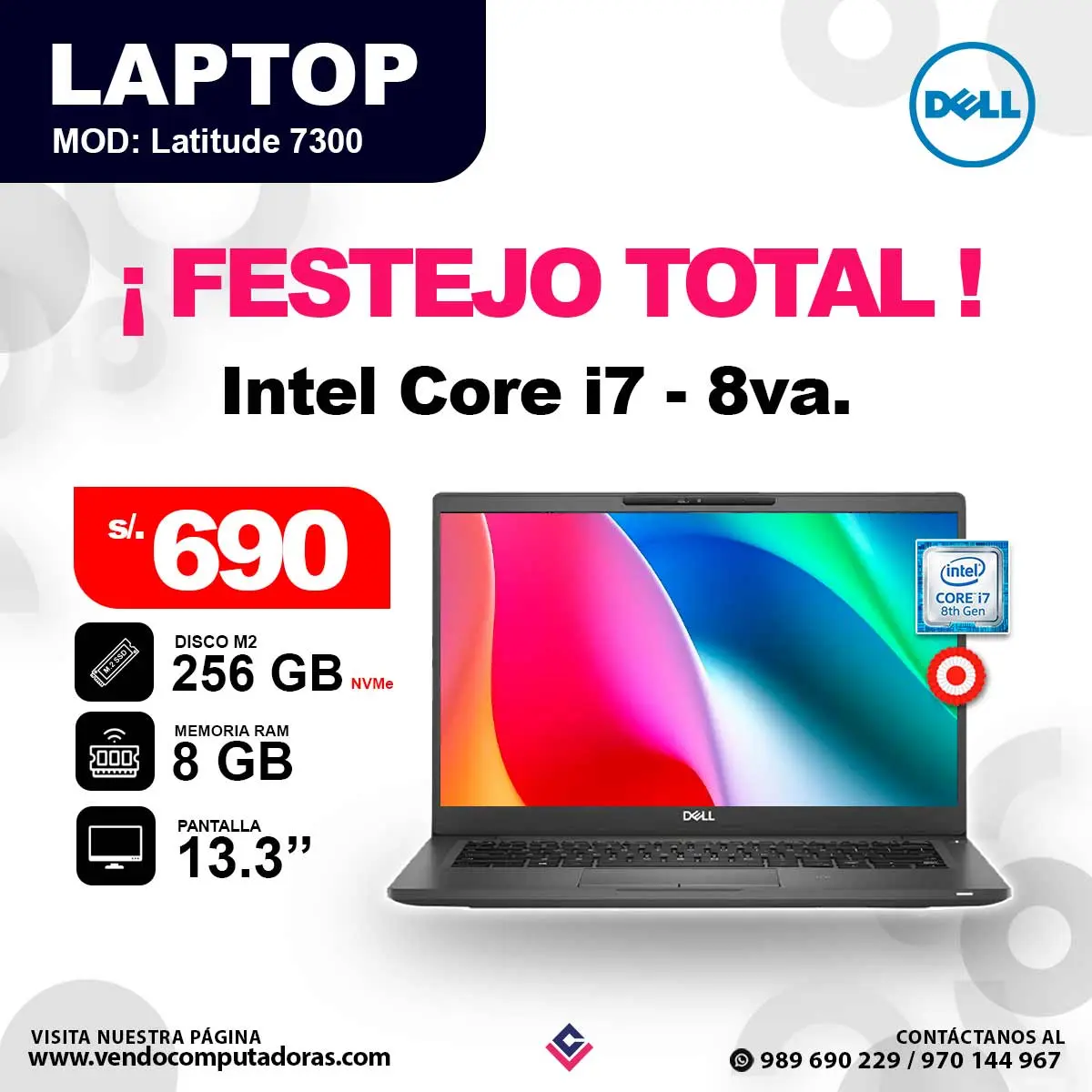 Laptop DELL Intel core i7 - 8va.