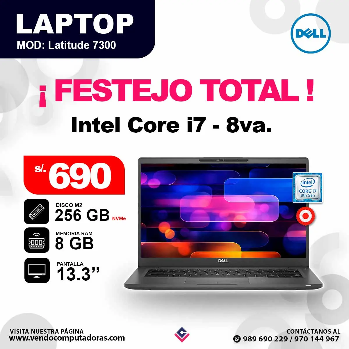 Laptop DELL Intel core i7 - 8va.