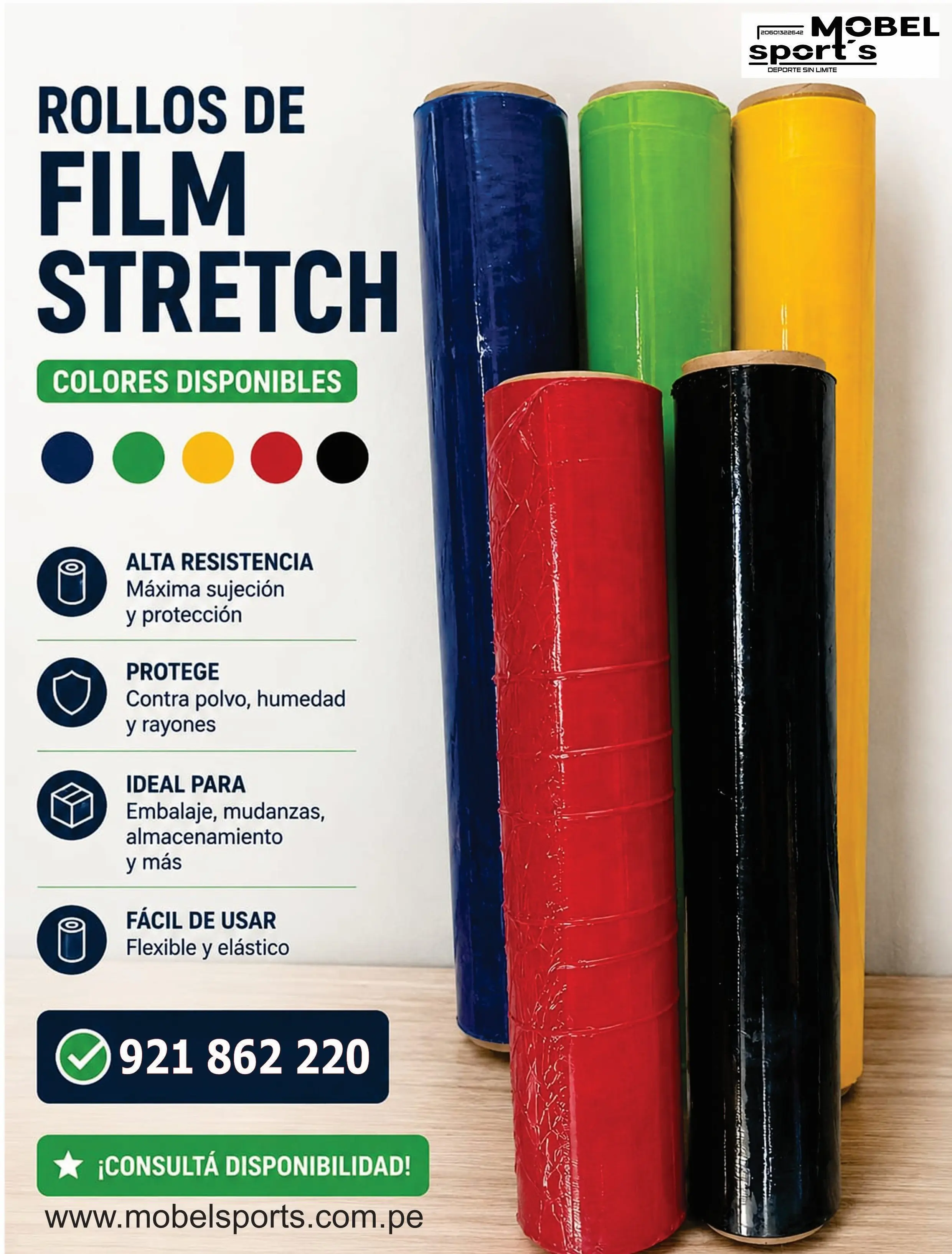 PLASTICO PARA EMBALAR NEGRO MOBEL SPORTS