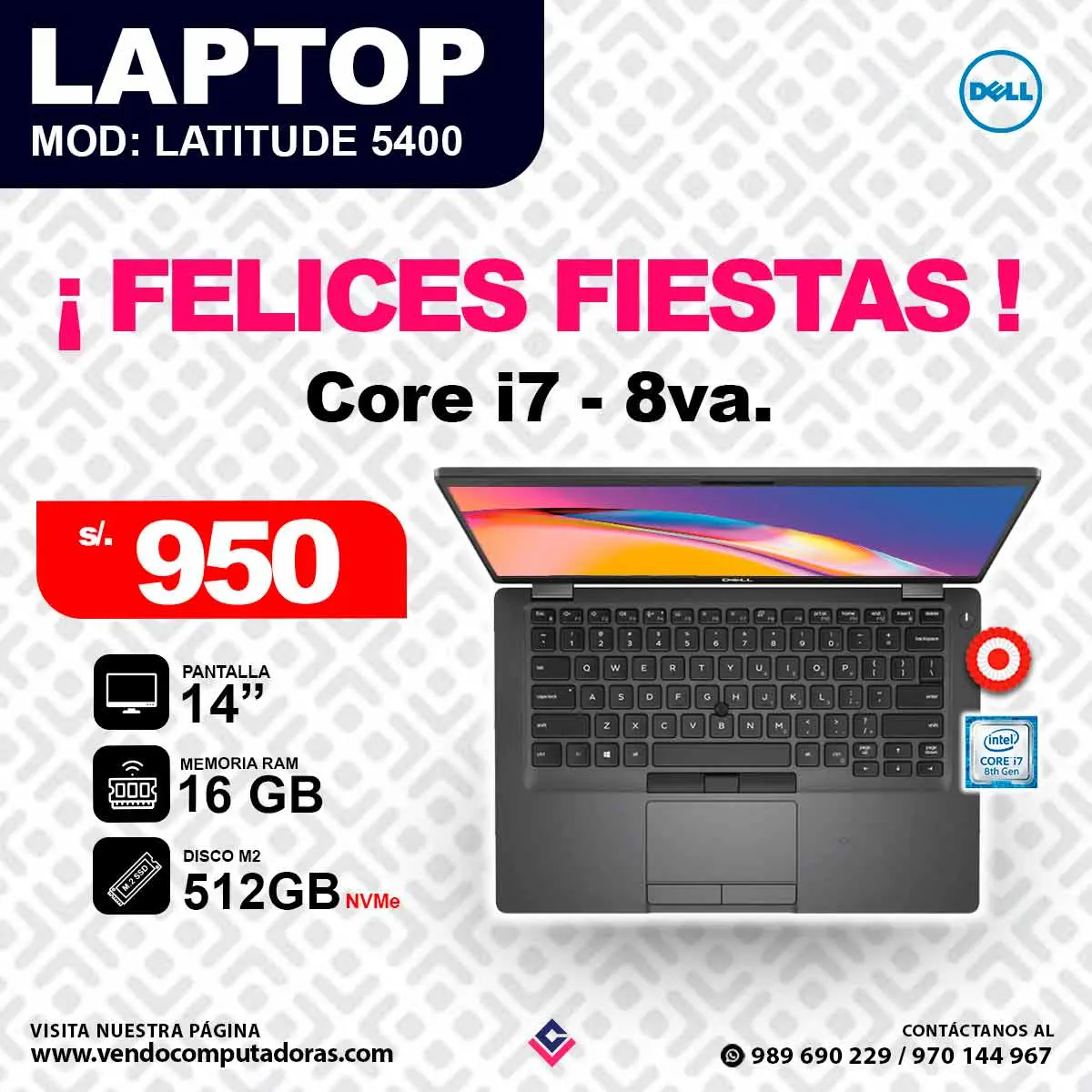 Laptop DELL Intel core i7 - 8va.