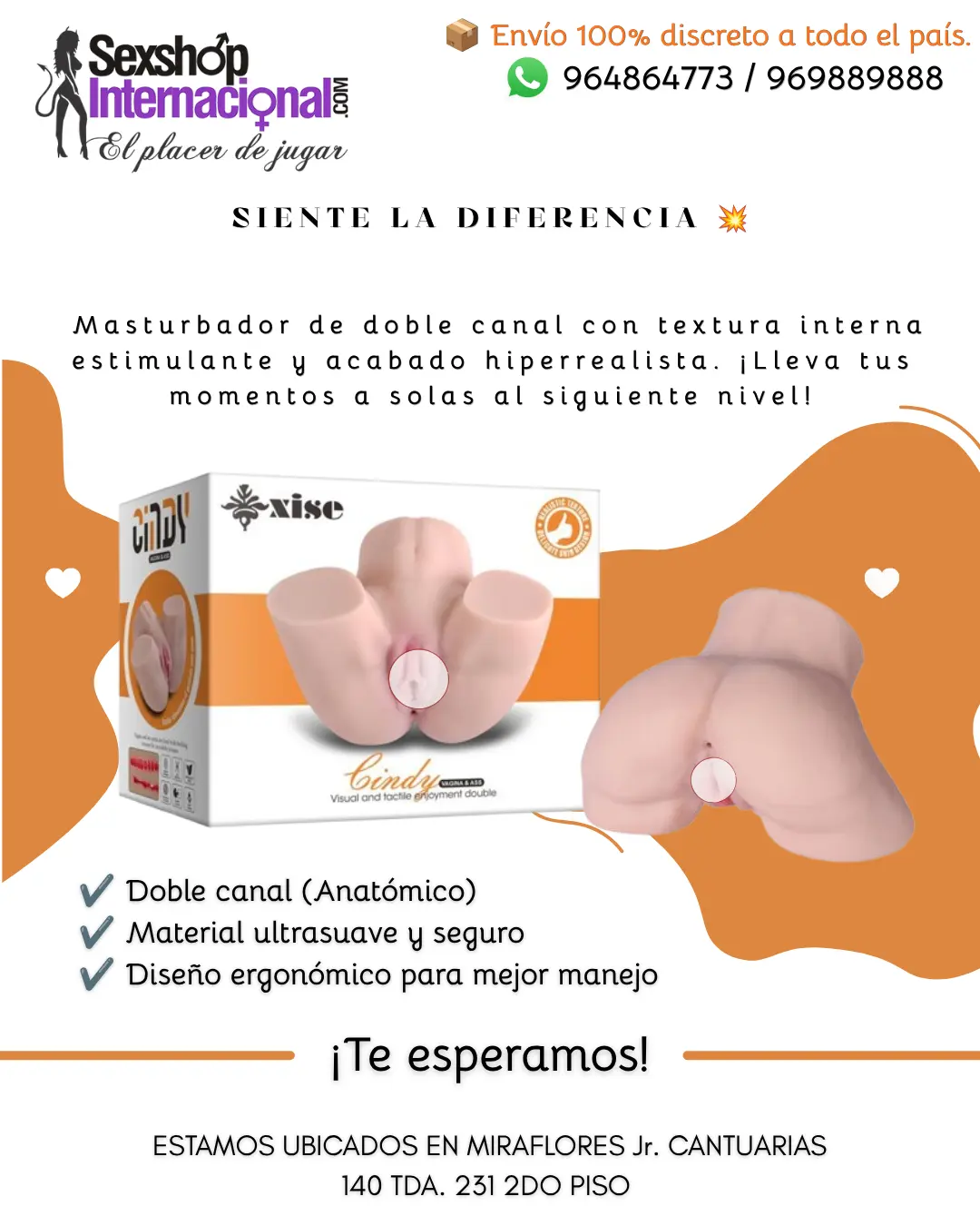 Masajeador anatómico de uso personal masculino Doble canal 