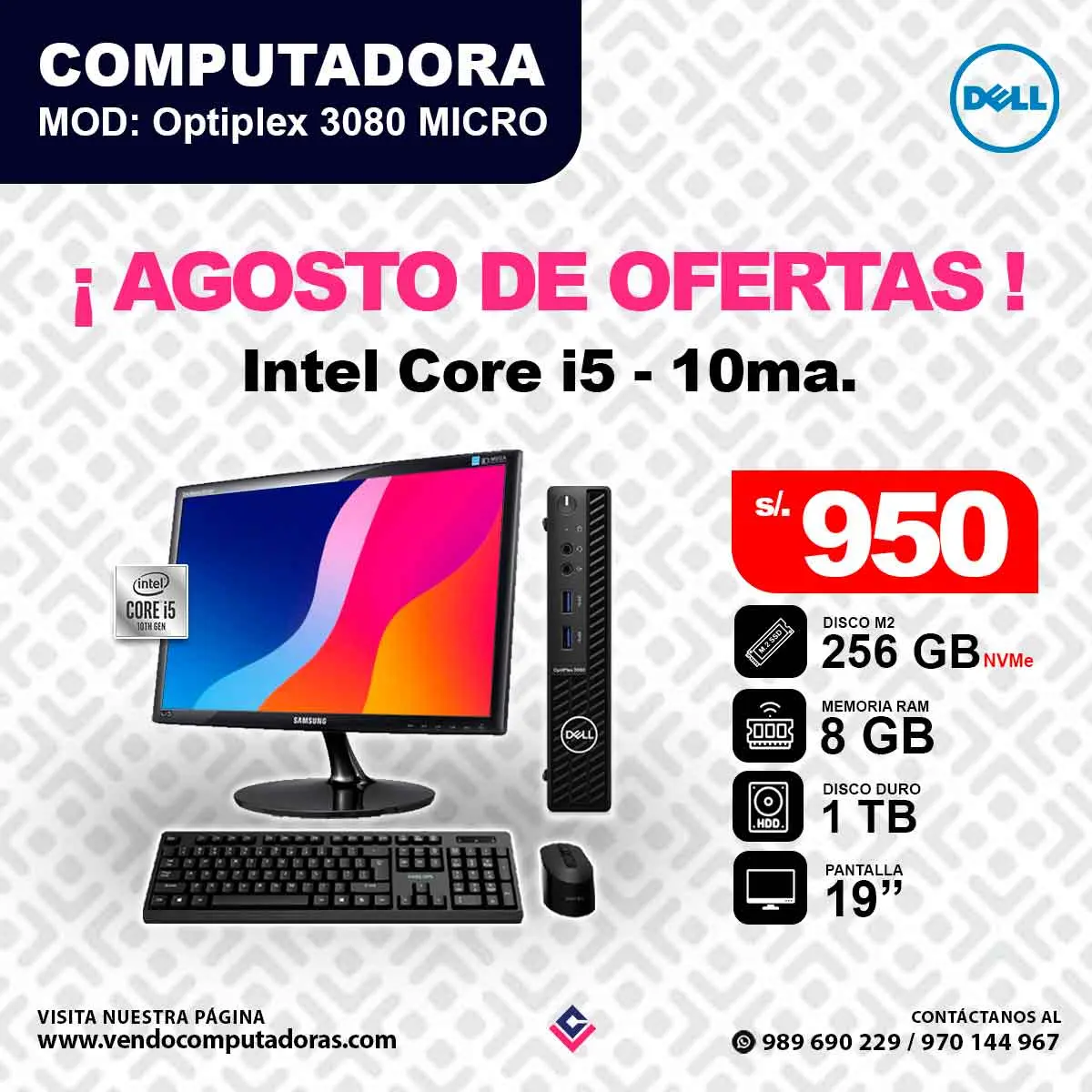 Mini PC DELL Intel core i5 -10ma.