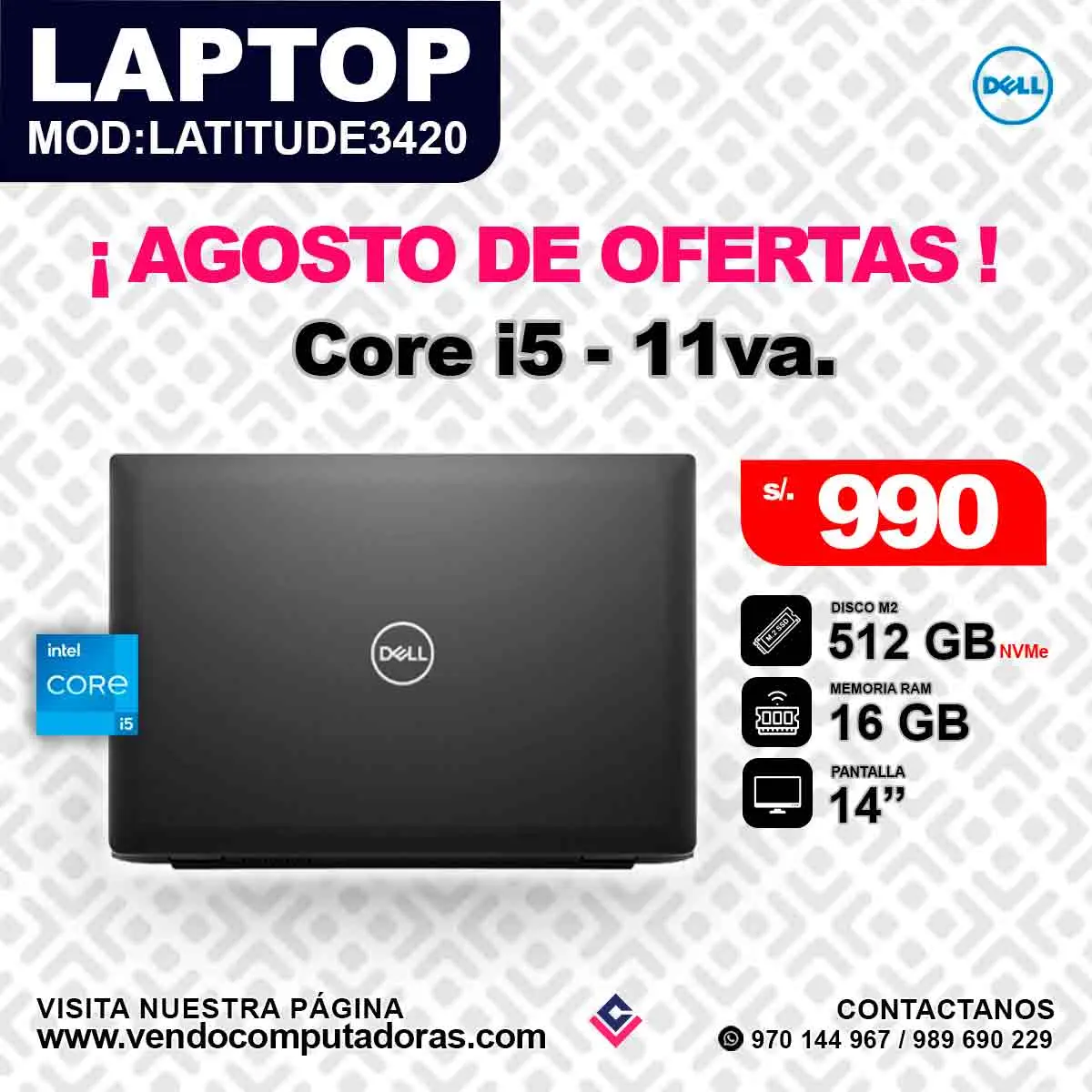 Laptop DELL Intel Core i5 - 11va.