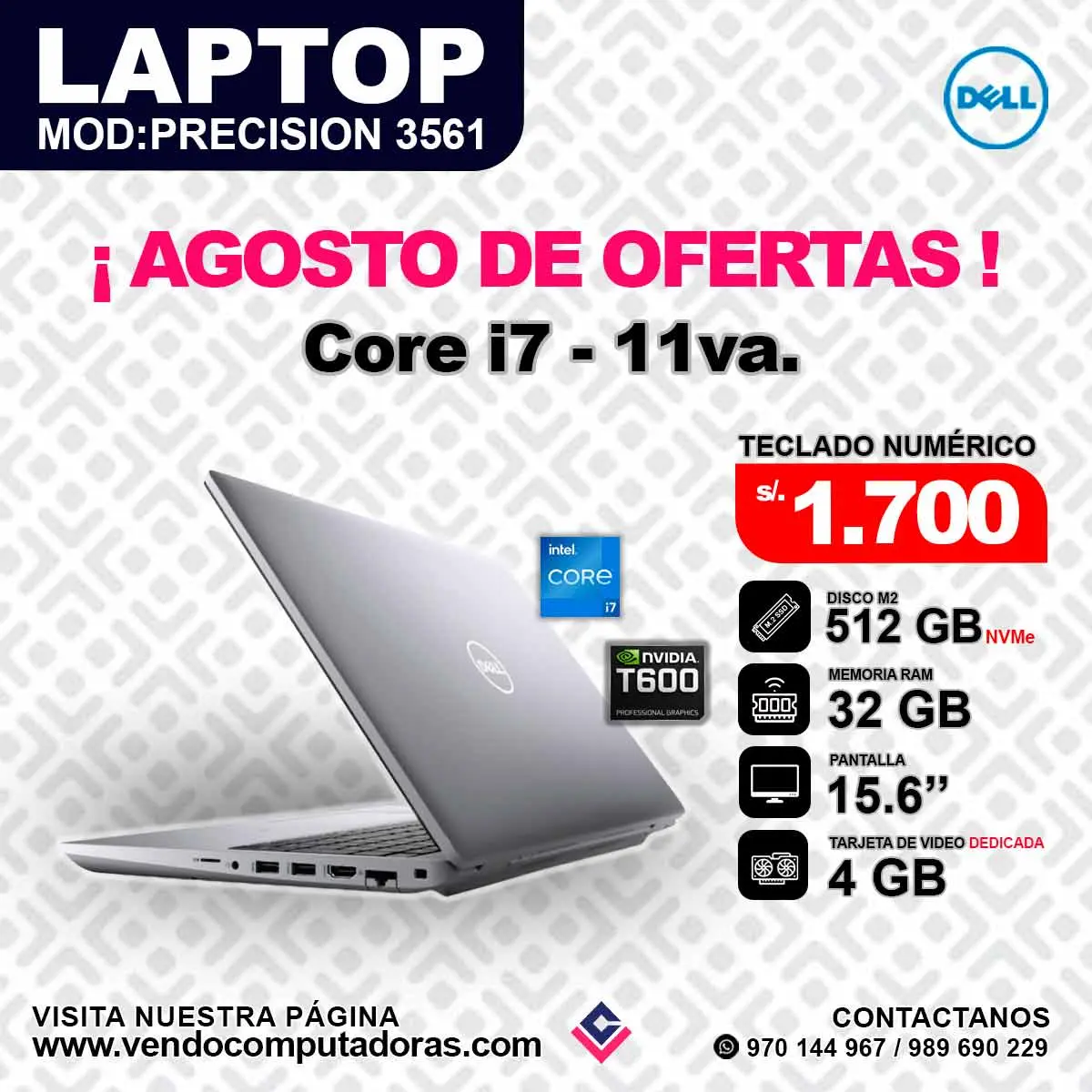 Laptop DELL Intel core i7 - 11va.