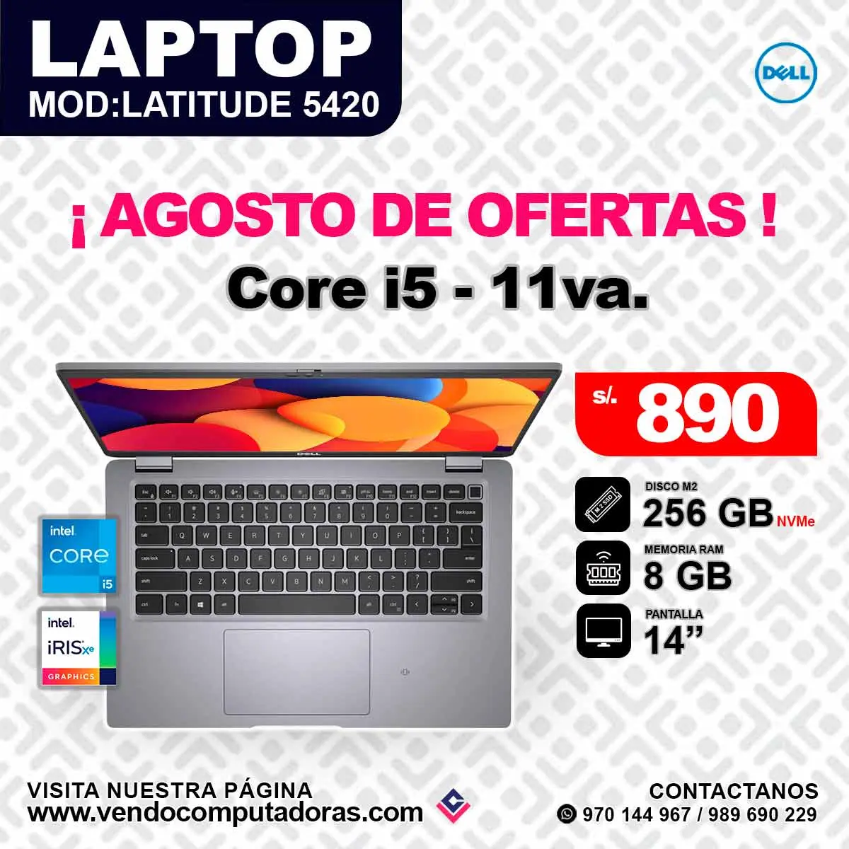 Laptop DELL Intel core i5 - 11va.