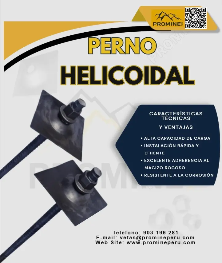 Perno Helicoidal de Anclaje - Sostenimiento Minero - PROMINE