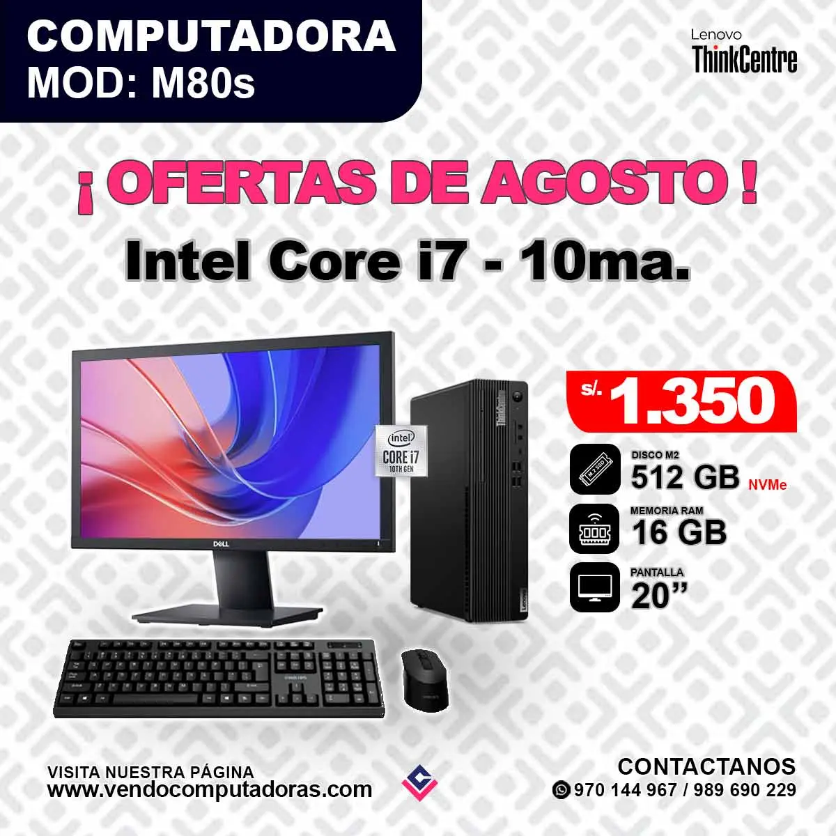 Computadora Lenovo Intel Core i7 10ma.