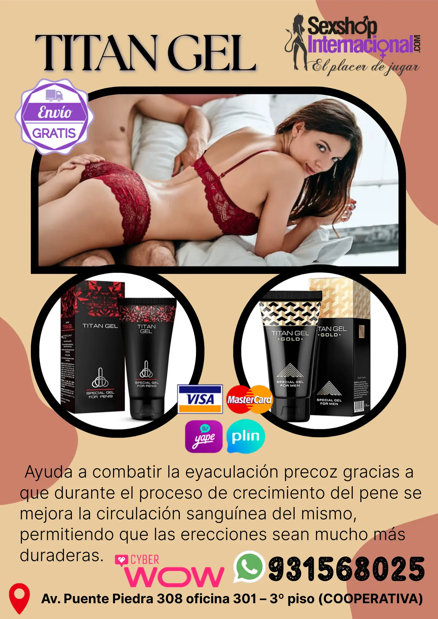 TITAN GEL ERECCIONES PROLONGADAS - DESARROLLO DEL PENE