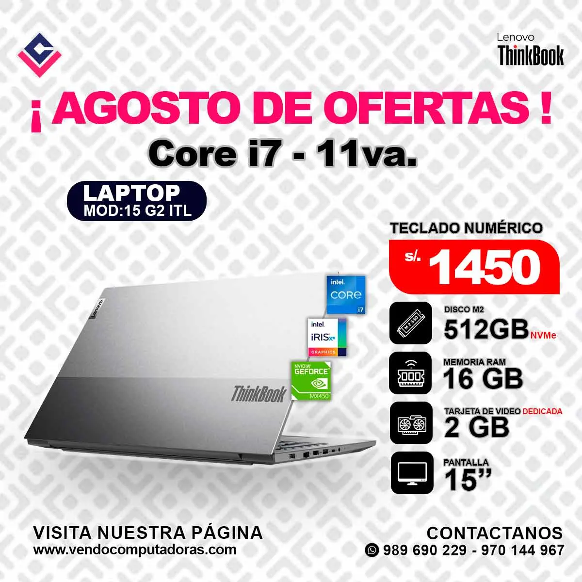 Laptop Lenovo Thinkbook 15 G2 ITL - Intel Core i7 - 11va