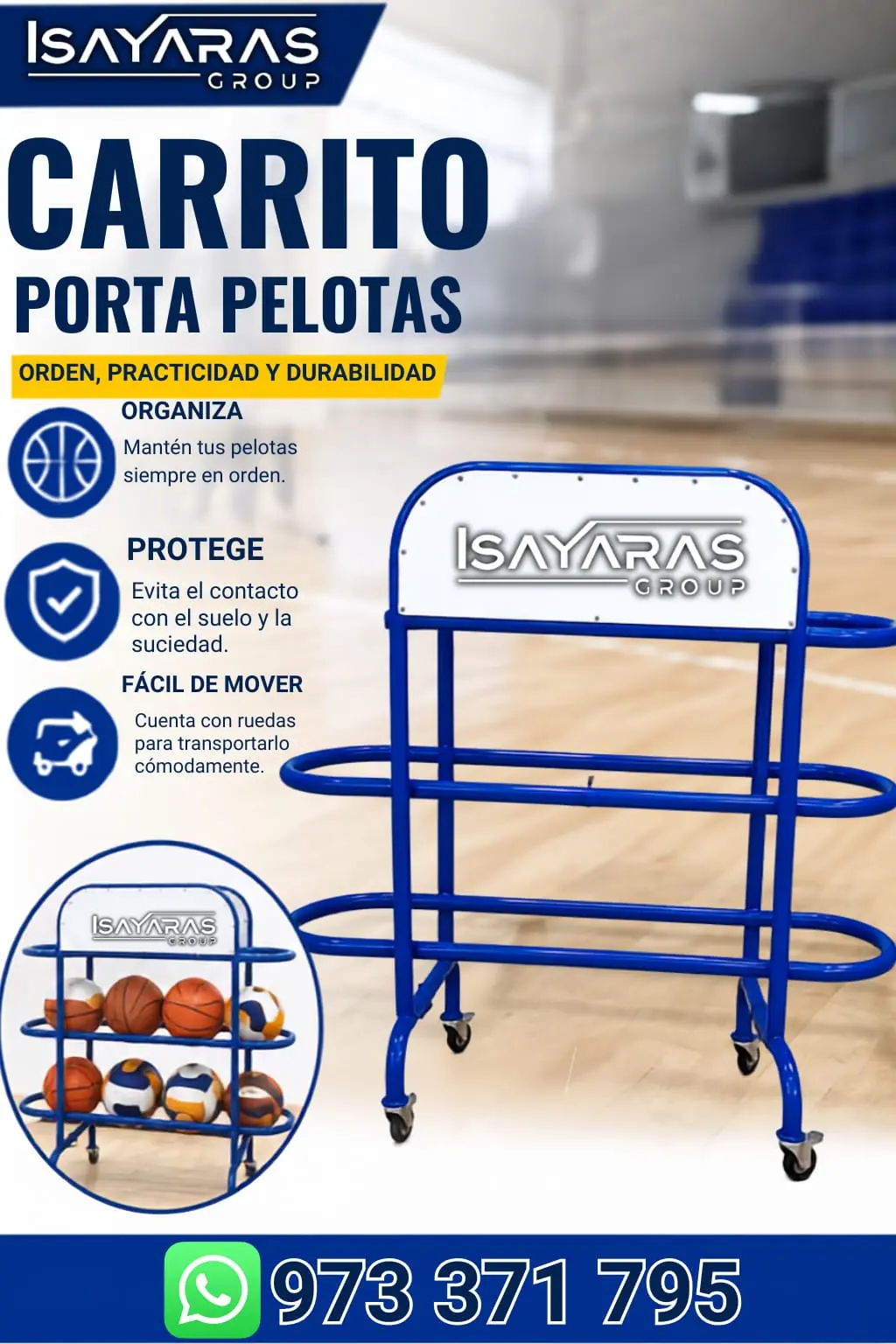 KIT DE CARRITO PORTA PELOTAS - ISAYARAS GROUP 