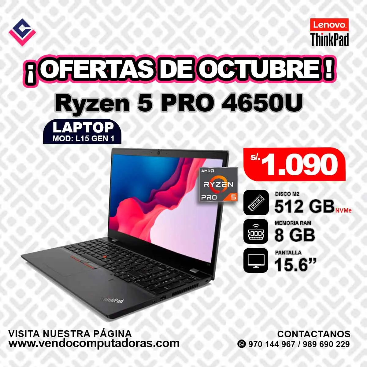 Laptop Lenovo Thinkpad Ryzen 5 PRO 4650U