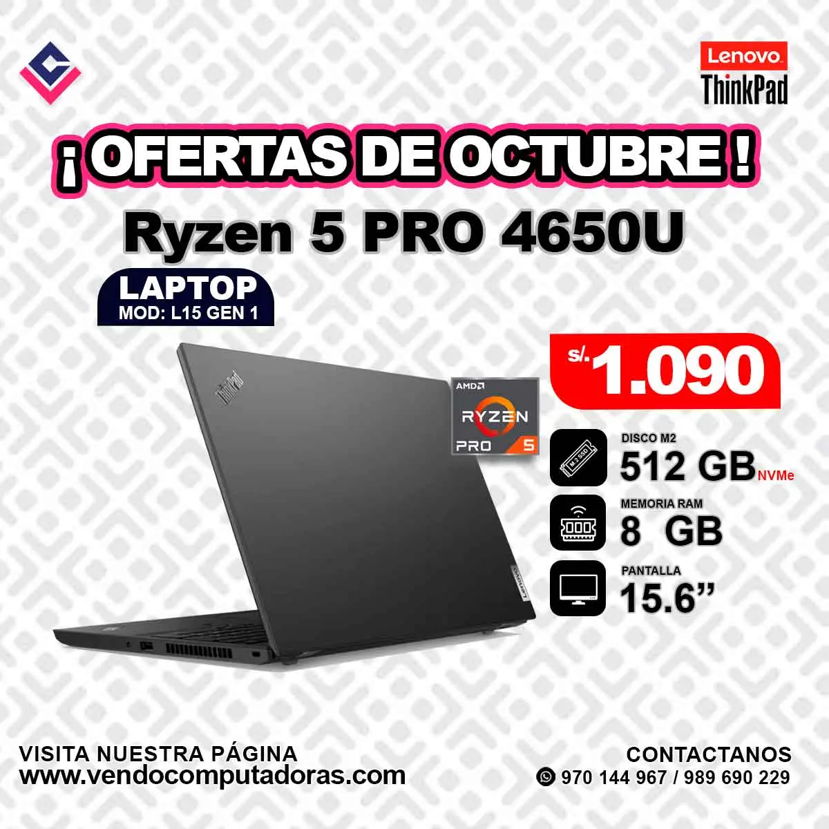 Laptop Lenovo Thinkpad Ryzen 5 PRO 4650U