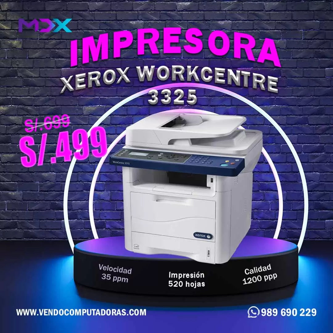 Oferta Especial en Impresora Xerox WorkCentre 3325. Eficiencia y Calidad a un Precio Inigualable 