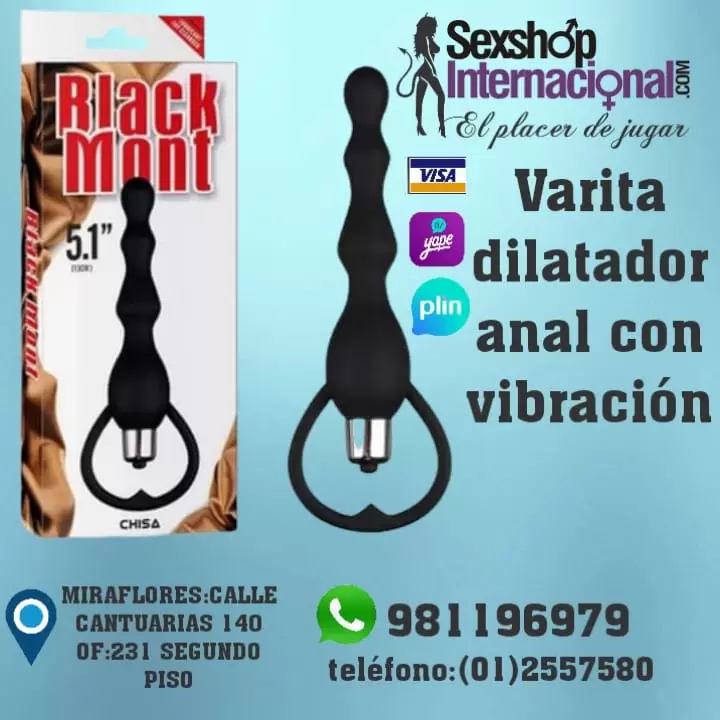 VIBRADOR VARITA ANAL-DE SILICONA-DILATADOR -BLACK MONT-SEXSHOP LIMA 971890151 