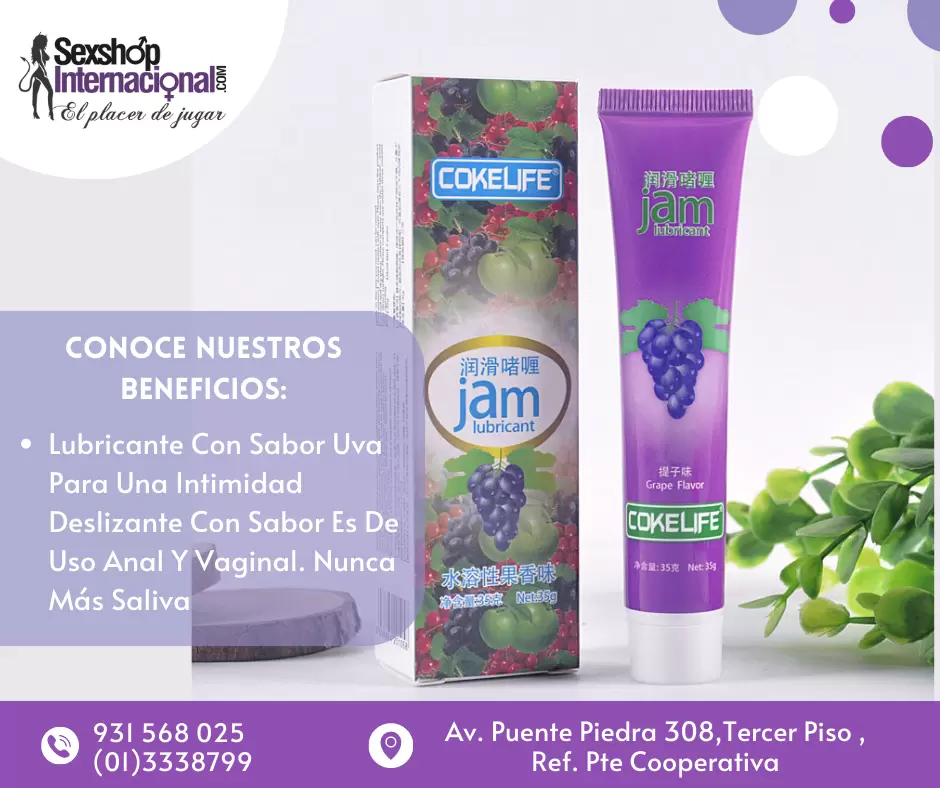 COKELFE LUBRICANTE CON SABOR UVA NUNCA MÁS SALIVA SEXSHOP EN LIMA