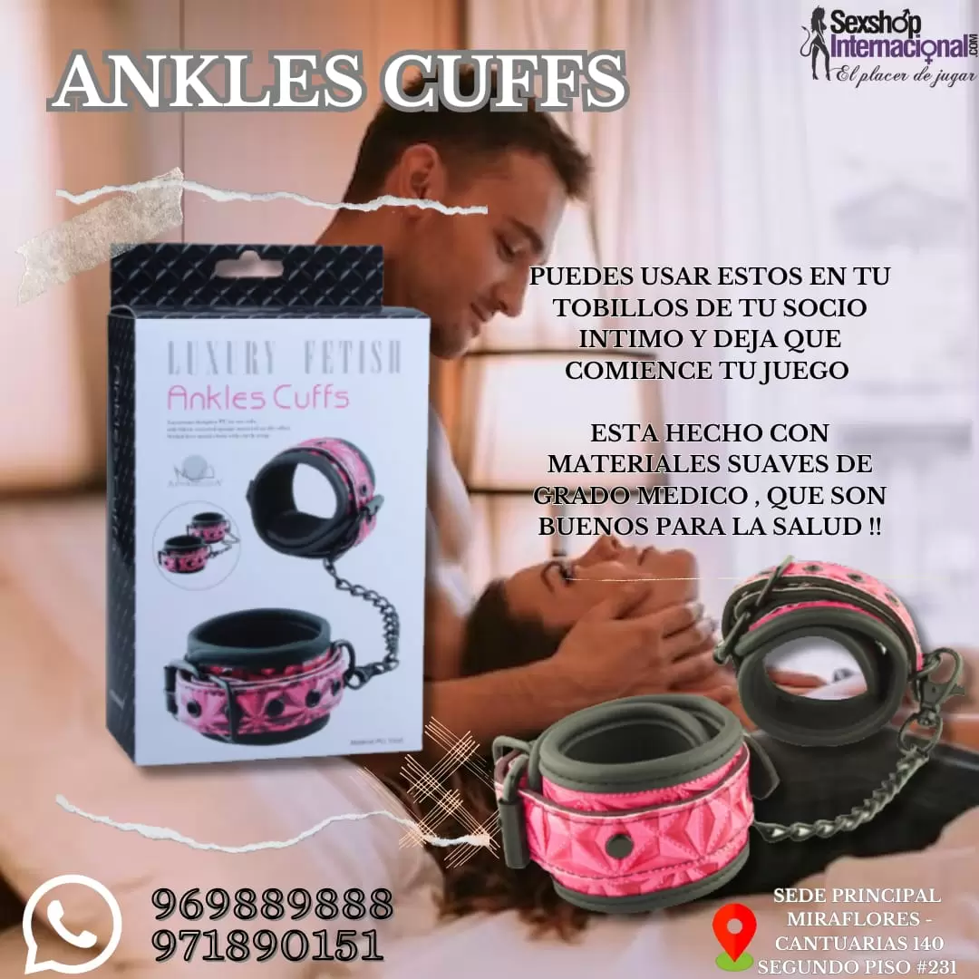 JUEGO DE ESPOSAS-CUERO SUAVE -CORREA AJUSTABLE-SEXSHOP LIMA 971890151 