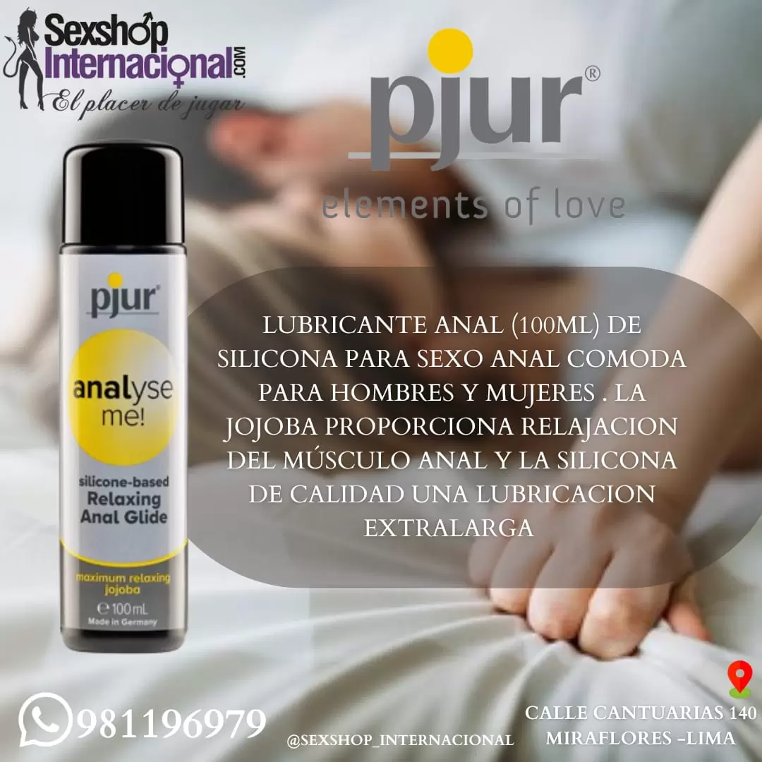 LUBRICANTE ORIGINAL-PJUR 100ML-DE SILICONA-DILATADOR ANAL Y VAGINAL-SEXSHOP LIMA 971890151 