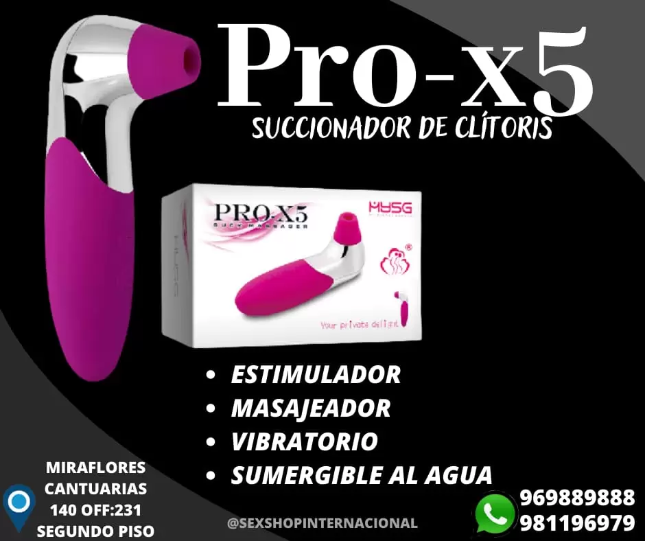 VIBRADOR SUCCIONADOR CLITORAL-PRO X5-MASAJEADOR-SEXSHOP LIMA 971890151 