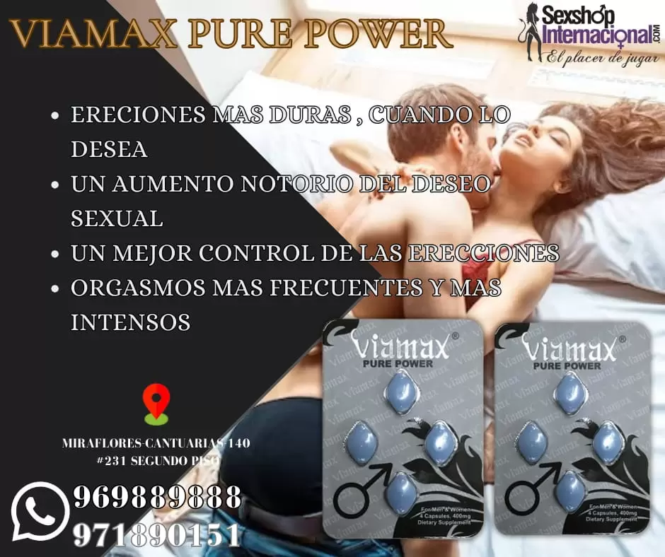 POTENCIADOR SEXUAL-VIAMAX PURE POWER-AUMENTA LA TESTOSTERONA-SEXSHOP LIMA 971890151 