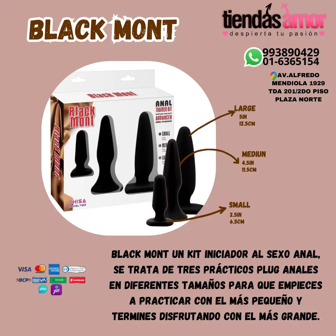 BLACK MONT KIT INICIADOR PARA EL SEXO ANAL PARA MAS PLACER