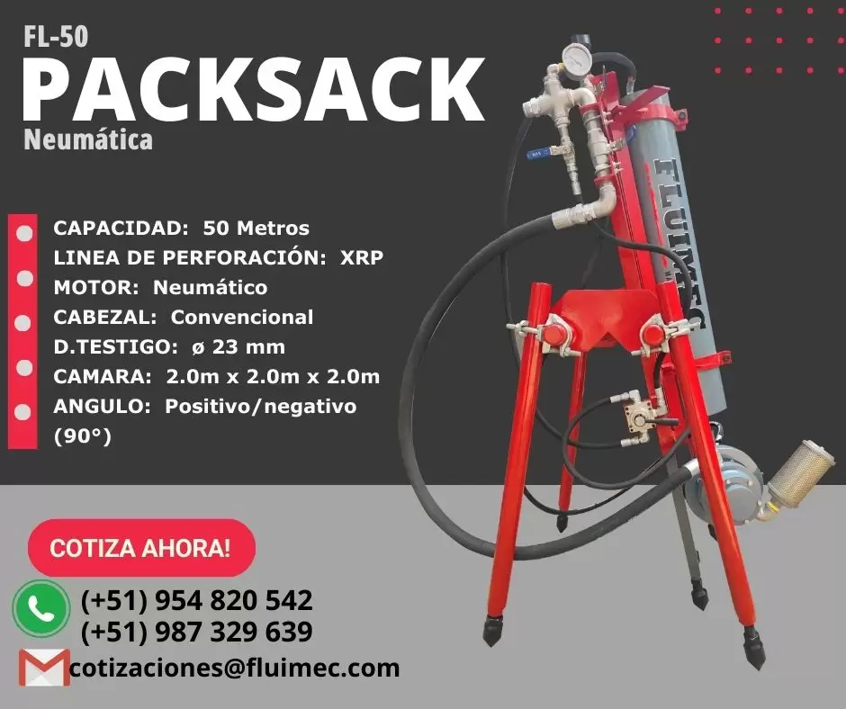 PERFORADORA NEUMATICA FL-50 - Trabaja en espacios confinados