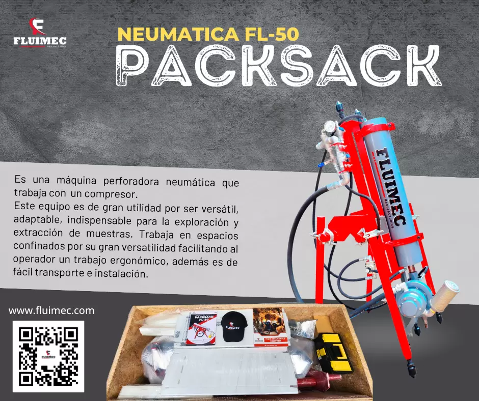 Perforadora neumática FL-50 motor 8.6 HP 