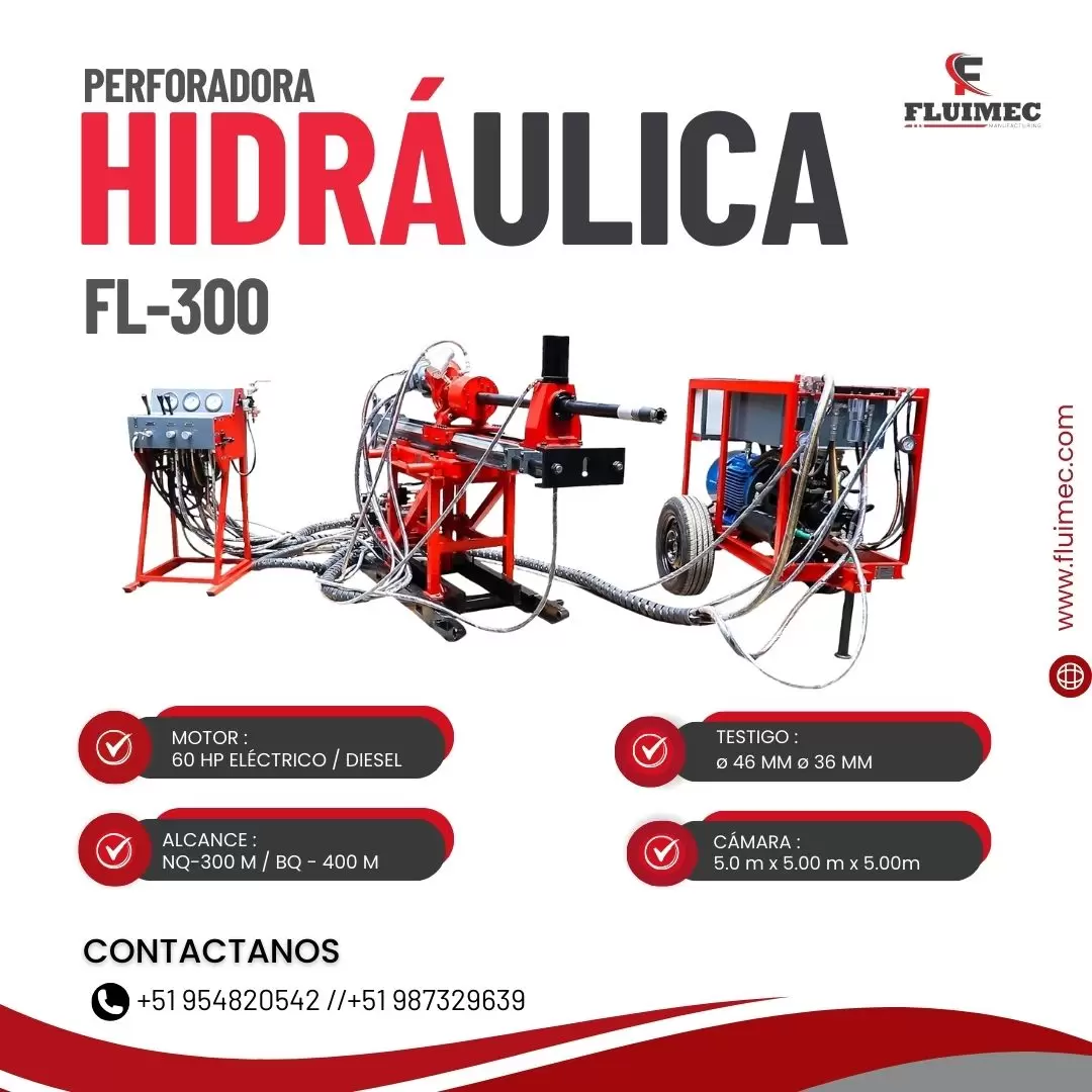 Perforadora FL-300 Extrae núcleos con sistema Wire Line