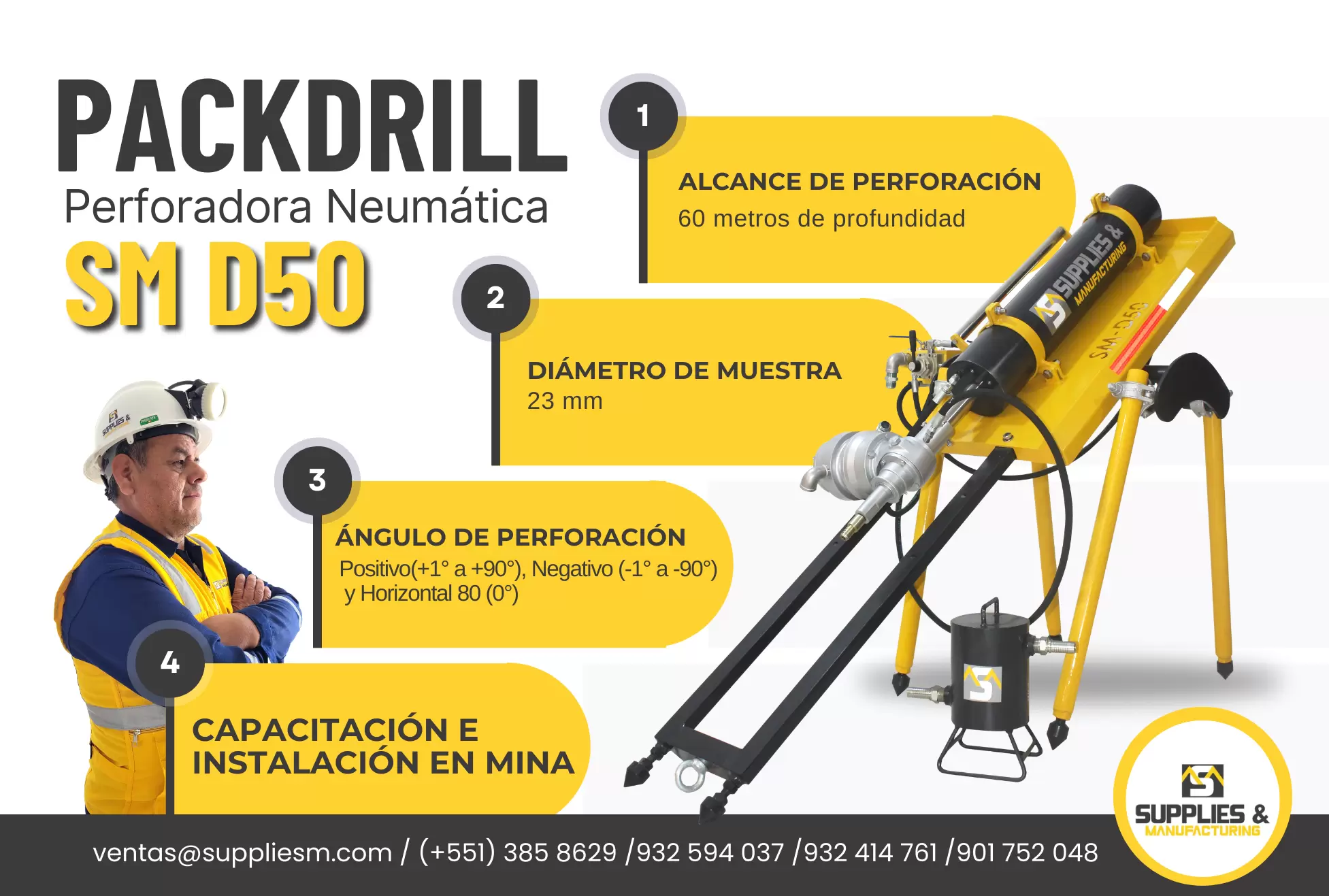 PERFORADOR PACK DRILL EN LINEA XRP MINERÍA 