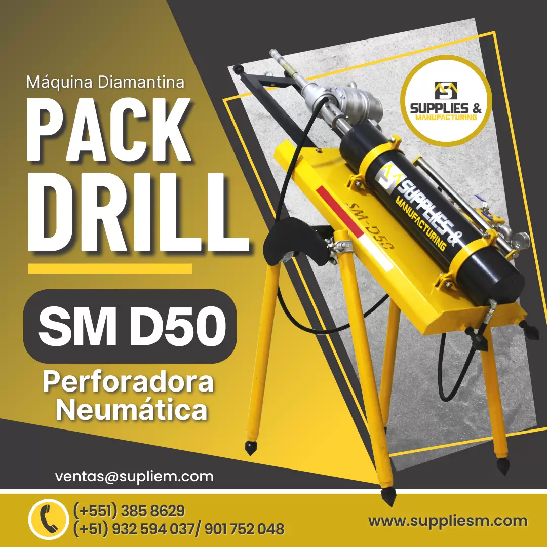 PERFORADORA NEUMÁTICA DIAMANTINA PACK DRILL MINERIA