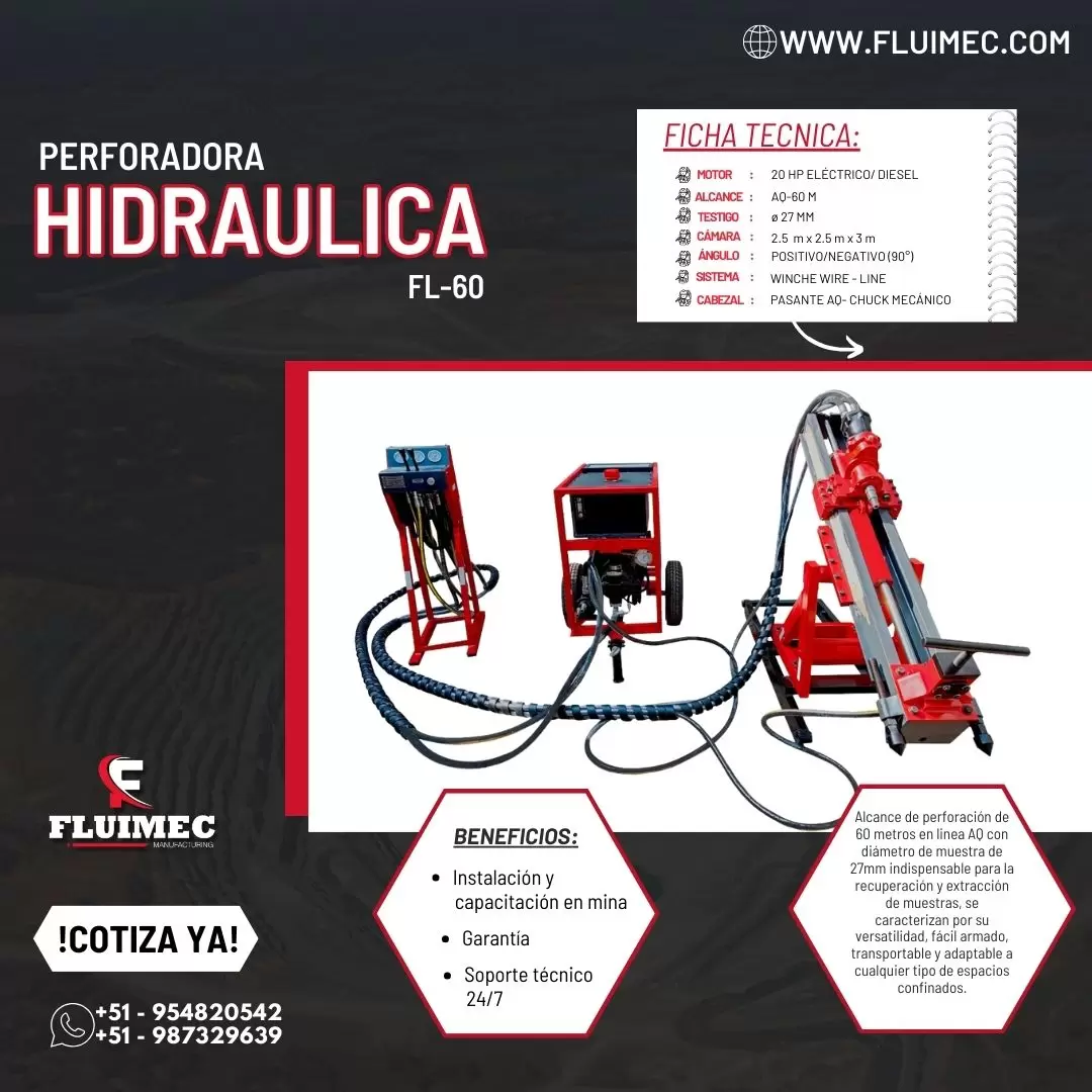 Perforadora FL-60 para proyectos en mina 