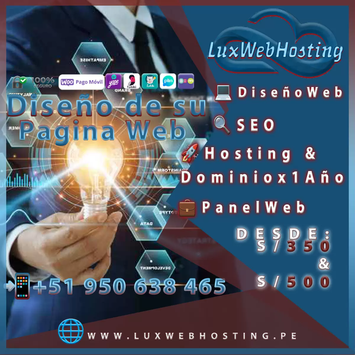 Diseño web Diseño de Paginas web y Tiendas web - LuxWebHosting
