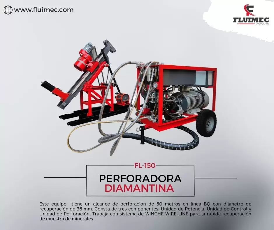 Perforadora FL-150 estudio de subsuelo en mina 