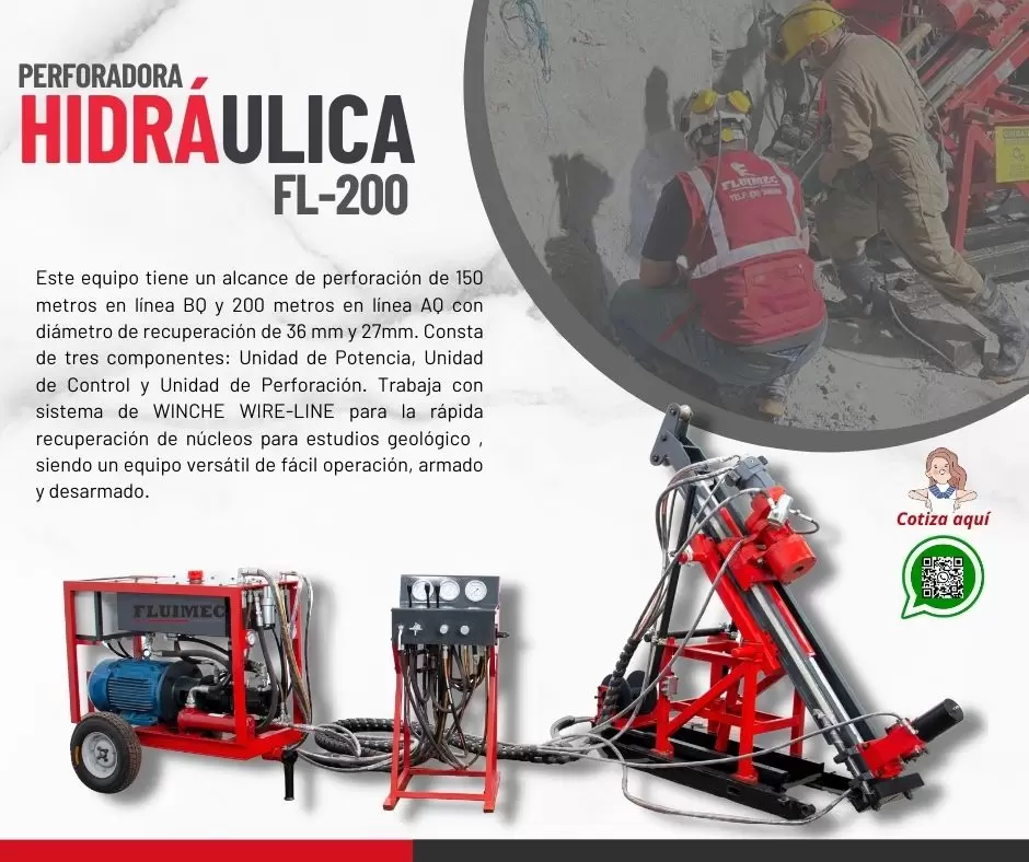 Perforadora FL-200 Explora y extrae núcleos