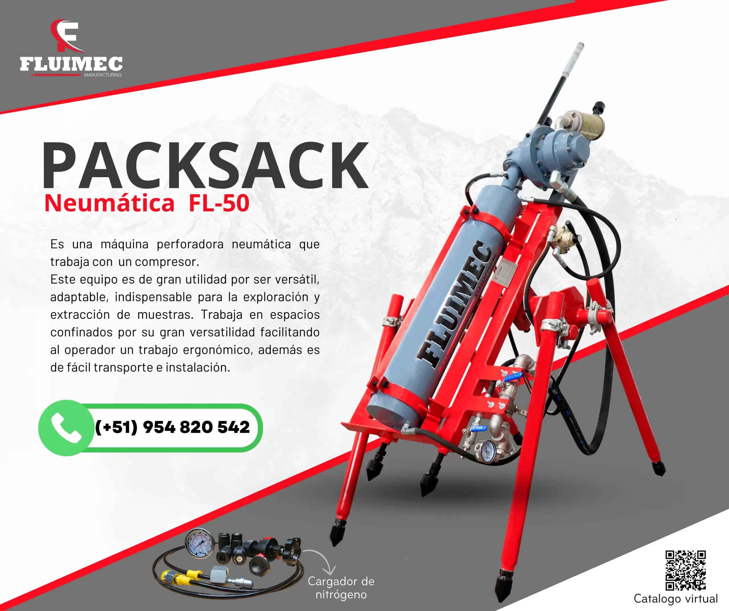 Packsack FL-50 Excavación minera geología