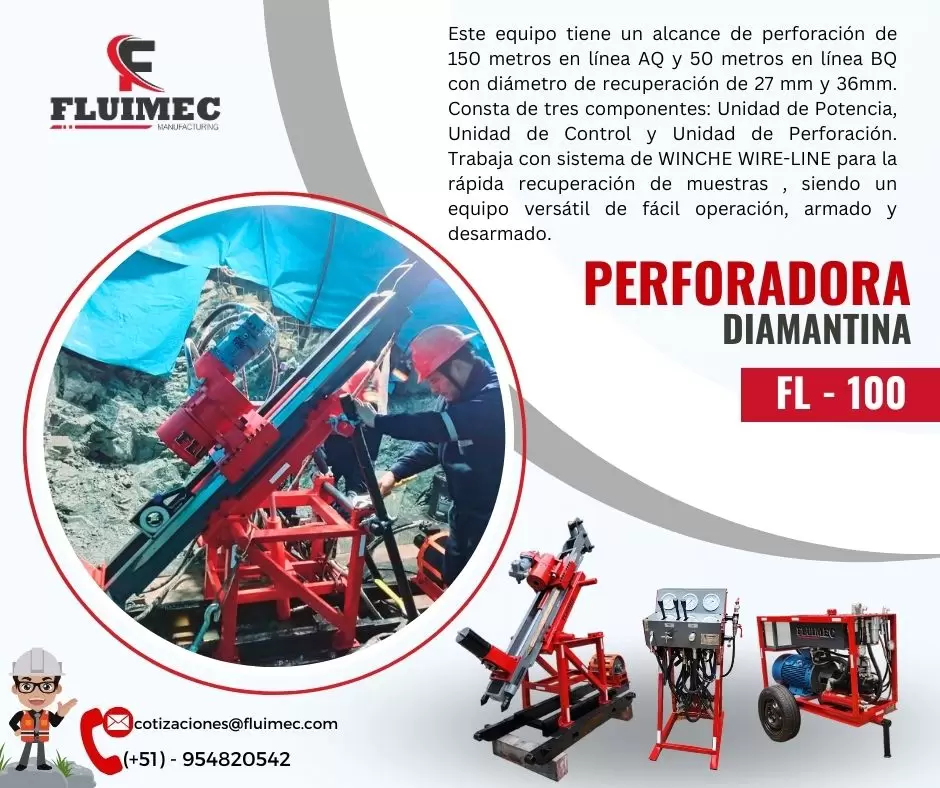 PERFORADORA FL-100 Maquina eficiente en recuperación de muestras