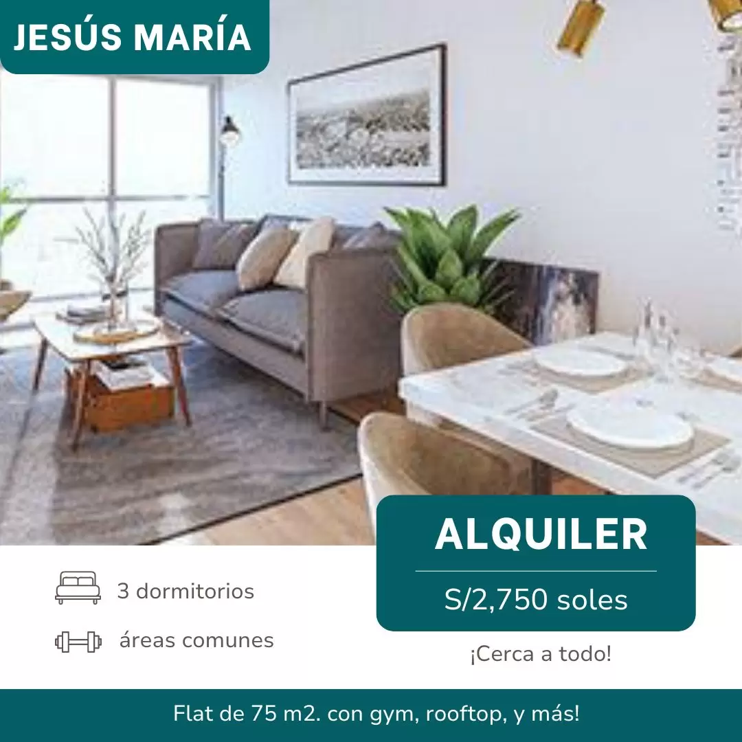 Alquiler de DEPARTAMENTO de ESTRENO en Jesús María